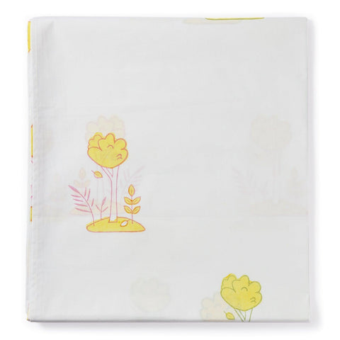 White Block Print Baby Cot Sheet 40x40 + Pillow - Eyaas