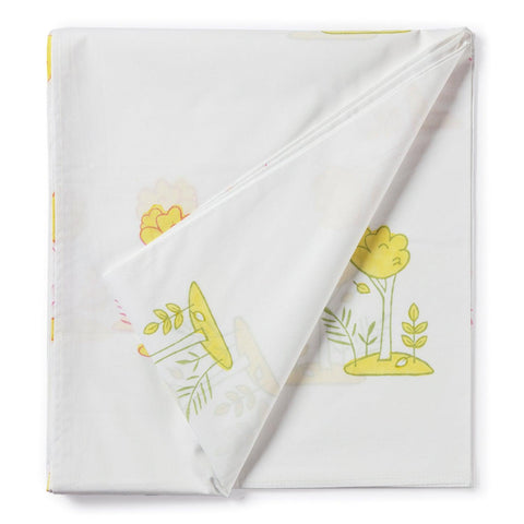 White Block Print Baby Cot Sheet 40x40 + Pillow - Eyaas