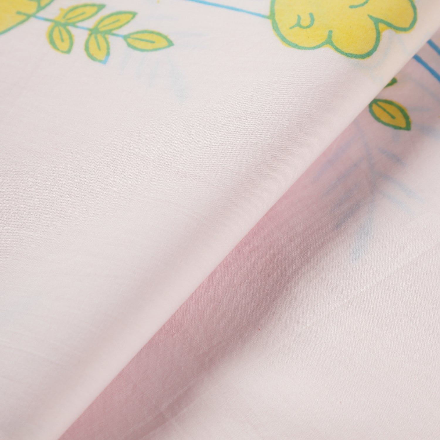 Block Printed Tree Cotton Single Bedsheet - 60X90 - Pink
