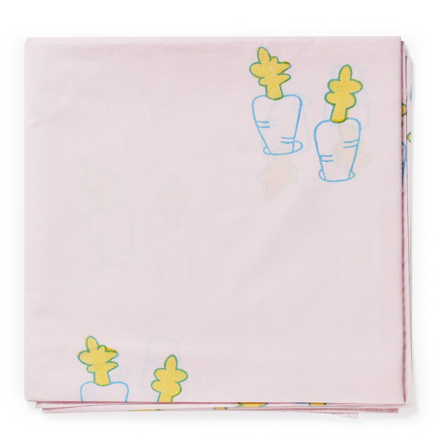 Cotton Baby Cot Bed Sheet with 1 Pillow - 40x40, Pink