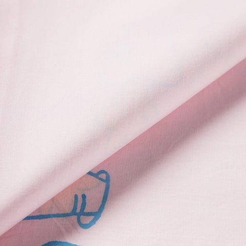 Carrot Block Printed Single Bedsheet, 60X90, Pink - Eyaas
