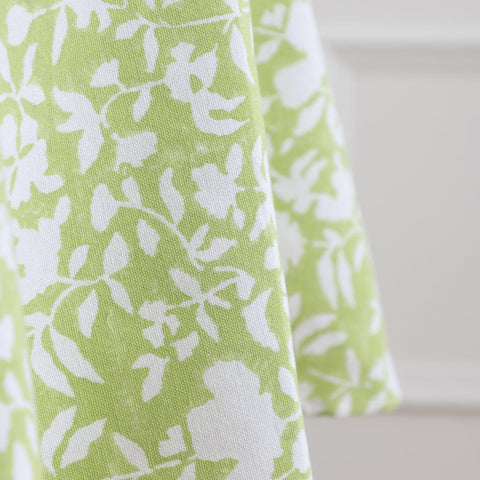 Block Printed Round Table Cloth - Green - Eyaas