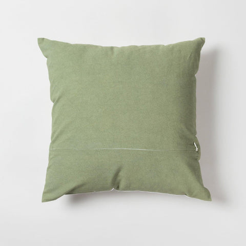 Green & Grey Christmas Tree Block Print Cushion 16x16 - Eyaas