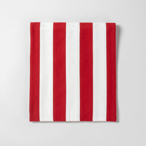 Red and White Striped Cotton Patchwork Table Runner - Eyaas
