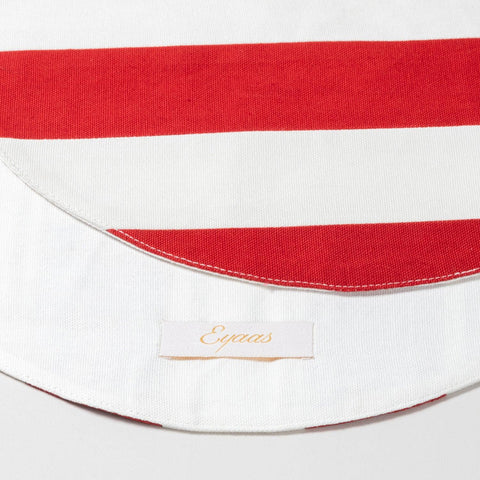 Red and White Set of 2 Cotton Patchwork Table Mat - 13x13 - Eyaas