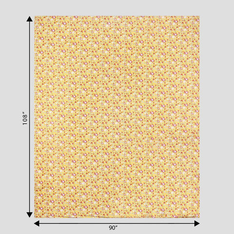 Block Printed King Size Cotton Duvet Cover, 90x108, Yellow - Eyaas