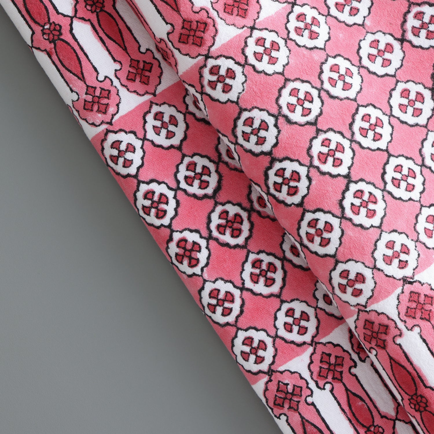 Block Printed Cotton Table Placemat Set of 2 - Pink