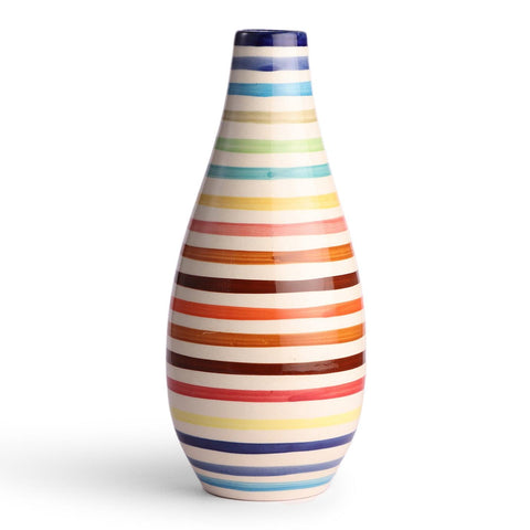 Swirl Hand-Painted Ceramic Flower Vase - 11x5, Multi-Colour - Eyaas