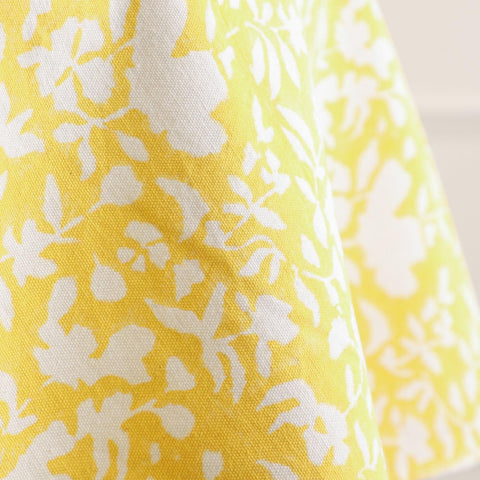 Block Printed Round Table Cloth - Yellow - Eyaas