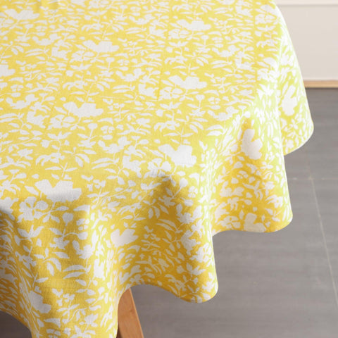 Block Printed Round Table Cloth - Yellow - Eyaas