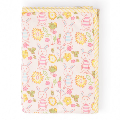 Bunny Block Printed Cotton AC Dohar for Kids - 60x40 - Eyaas