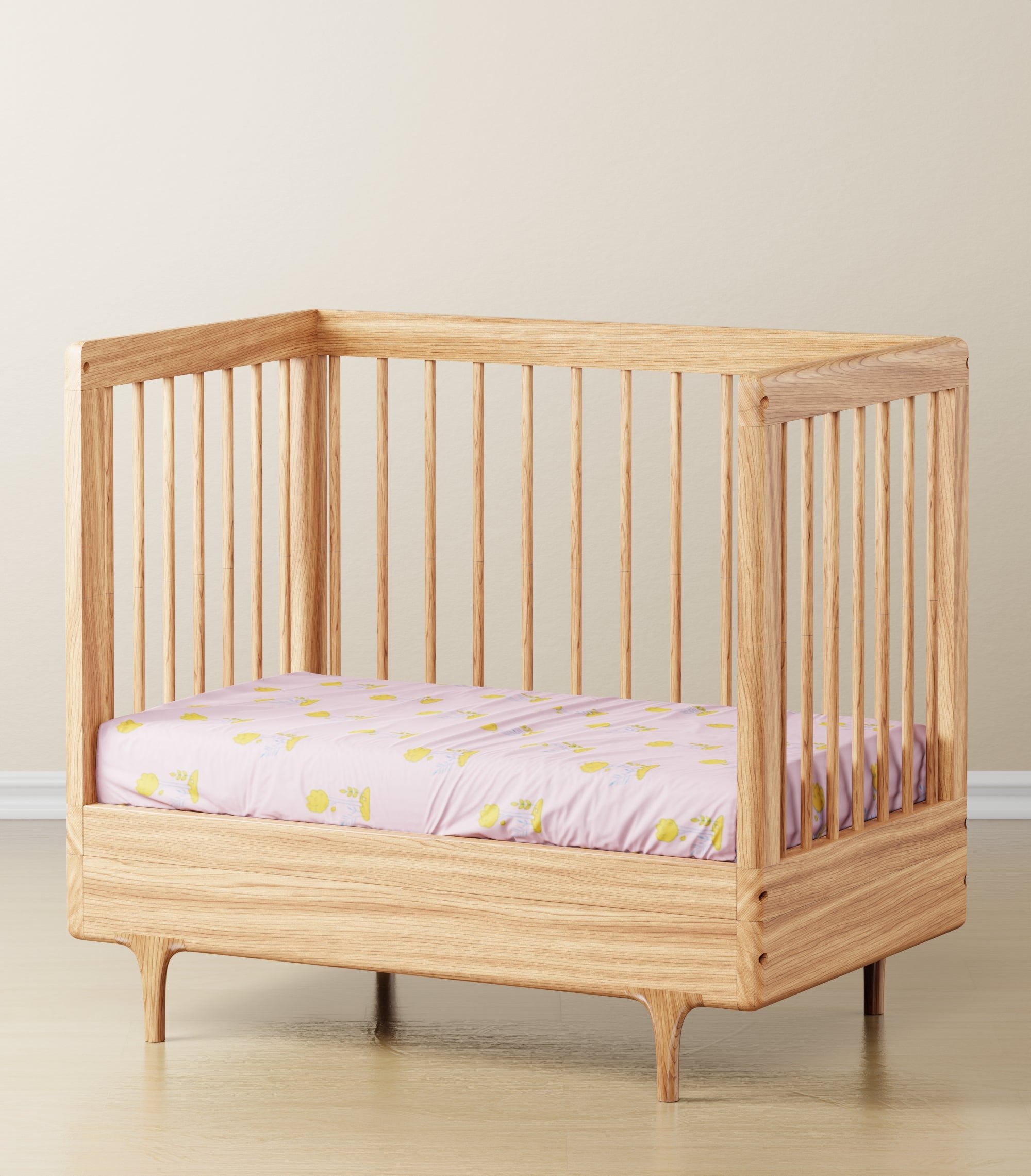 Cotton Baby Cot Bed Sheet with 1 Pillow - 40x40, Pink