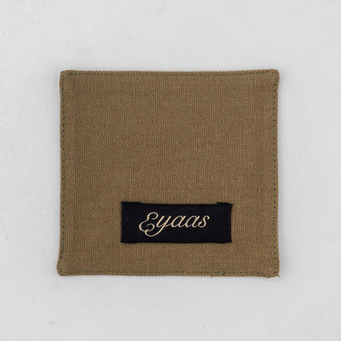Fabric Coasters Set Blue & Green, Diagonal Striped - Eyaas