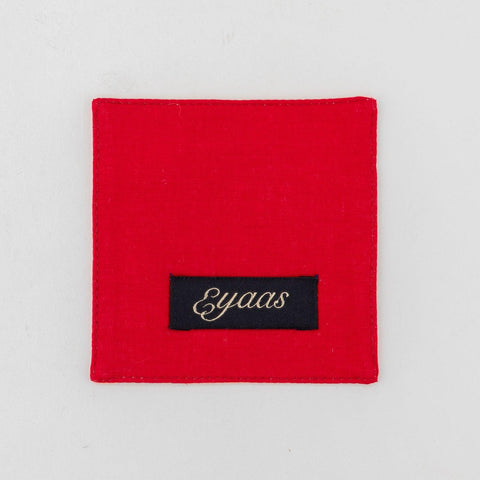 Block Printed Fabric Coasters, Red/Orange, 4x4 - Eyaas