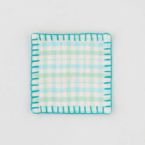 Fabric Coasters in Blue, Turquoise, Green - 4x4 - Eyaas