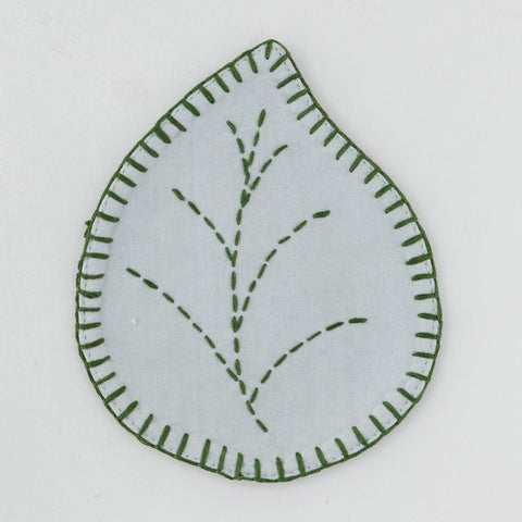 Leaf Shaped Mint Green Fabric Coasters Set of 4 - Eyaas