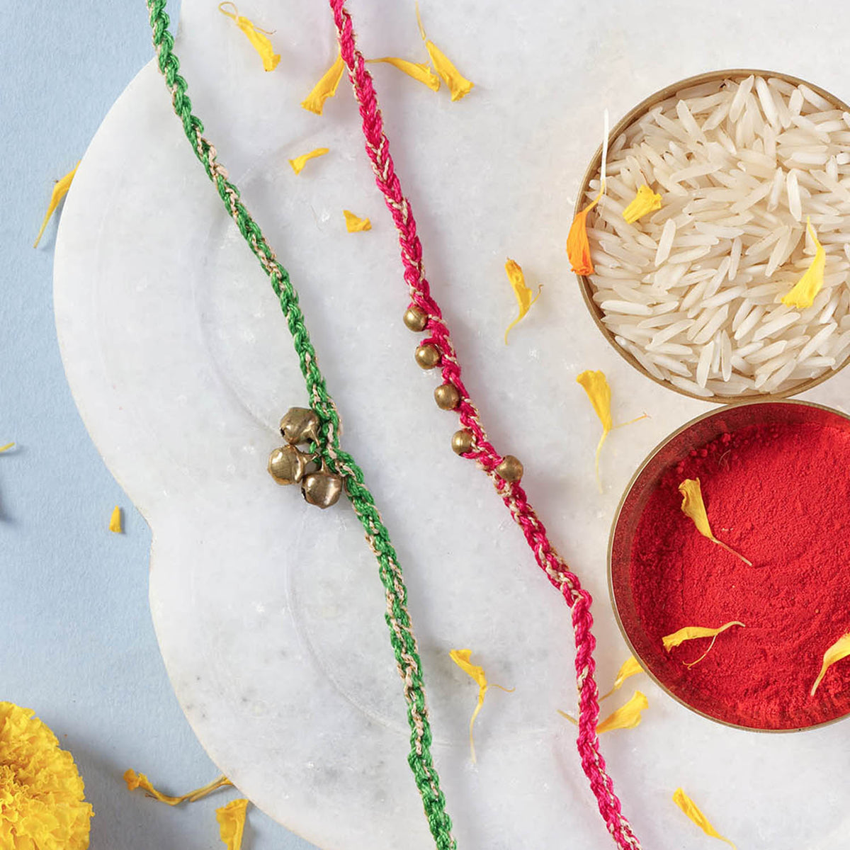 Crochet Rakhi Dora Set with Roli Tika