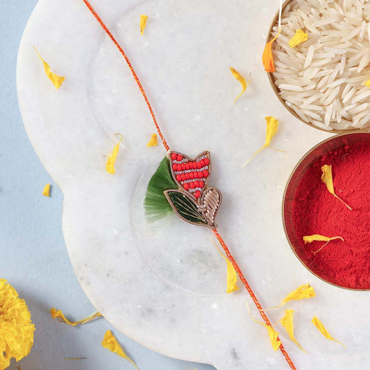 Mor Pankh Rakhi with Roli Tika