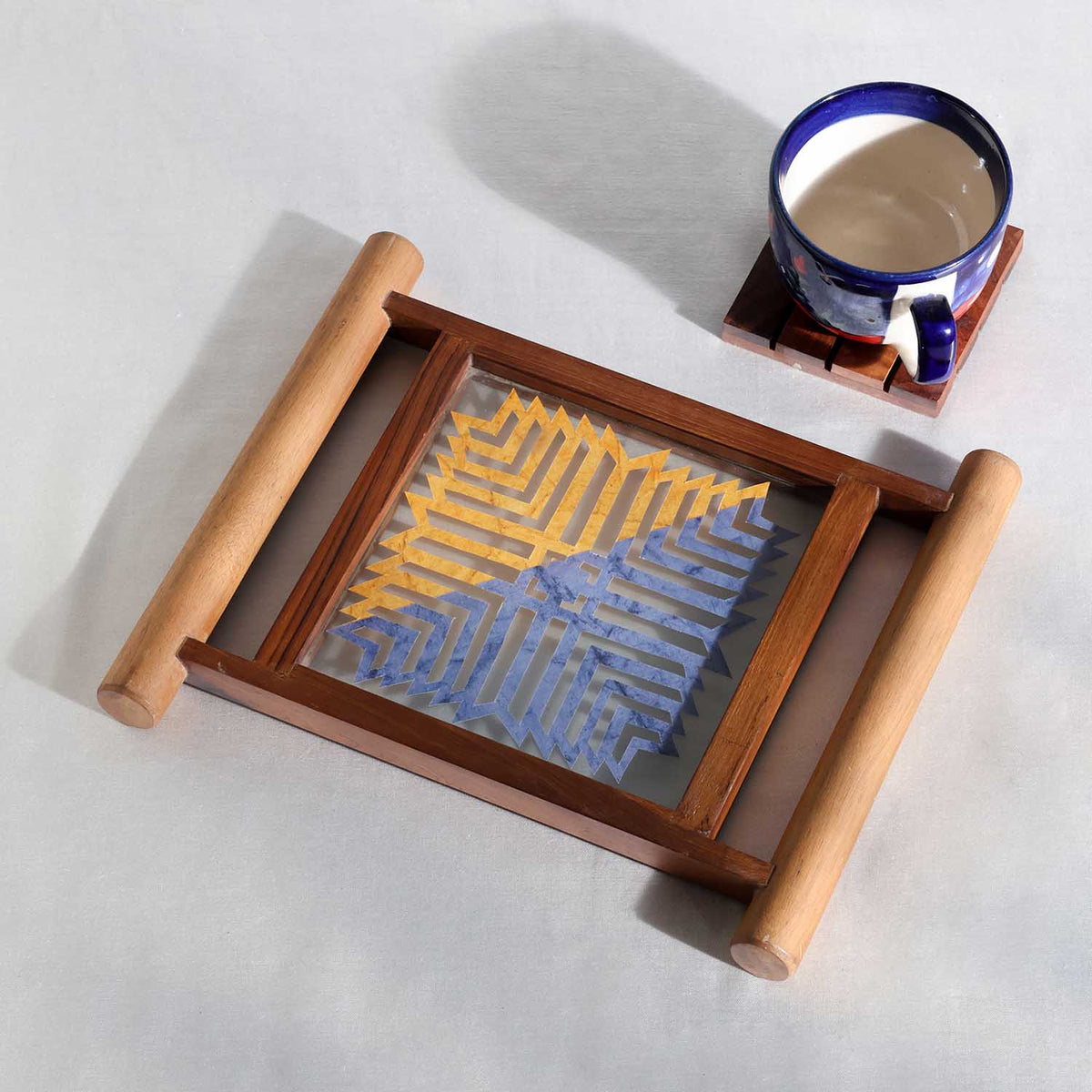 Brown Cutwork Paper Bamboo Tray