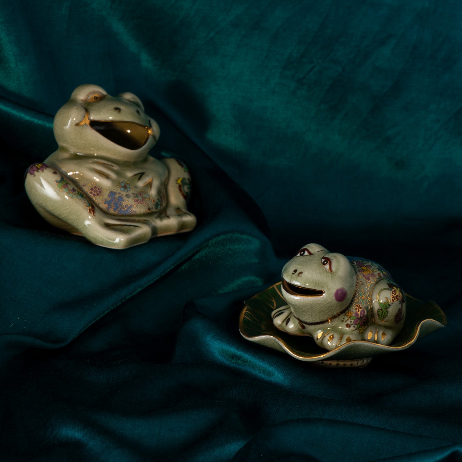 Hand-Painted Celadon Frog