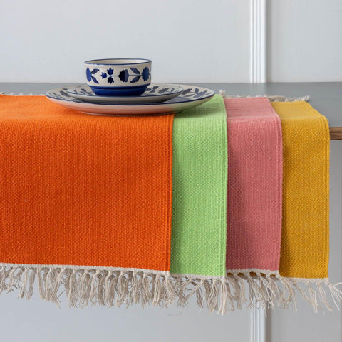 Handwoven Cotton Table Mats Set of 2 Green - 13x18 - Eyaas