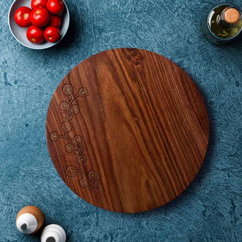 Rosewood with Brass Inlay Trivet/Placemat - Floral - Eyaas