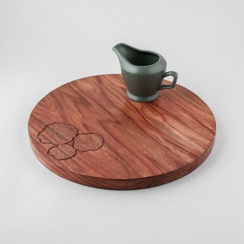 RoseWood with Brass Inlay Trivet / Placemet Marigolds - Eyaas