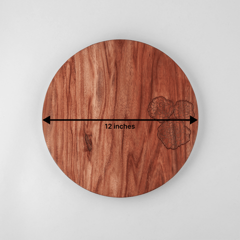 RoseWood with Brass Inlay Trivet / Placemet Marigolds - Eyaas