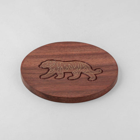 Rosewood Coaster Set of 4 Tiger Brass Inlay - Eyaas