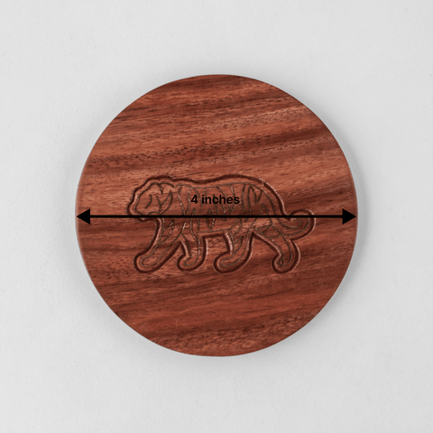 Rosewood Coaster Set of 4 Tiger Brass Inlay - Eyaas