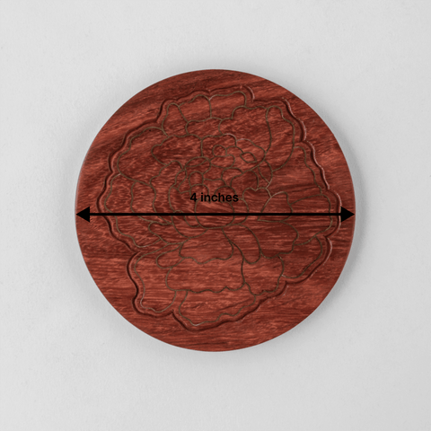 Rosewood Coaster with Brass Inlay - Marigold Set of 4 - Eyaas