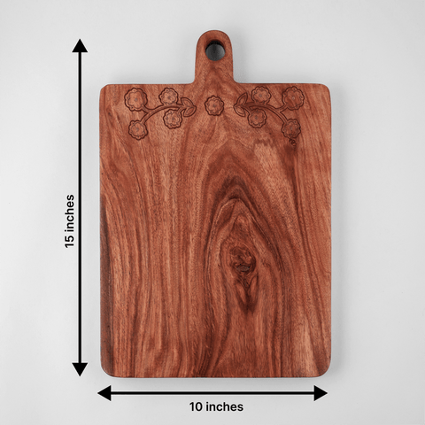 Rosewood with Brass Inlay Board 15x10 with Handle - Eyaas