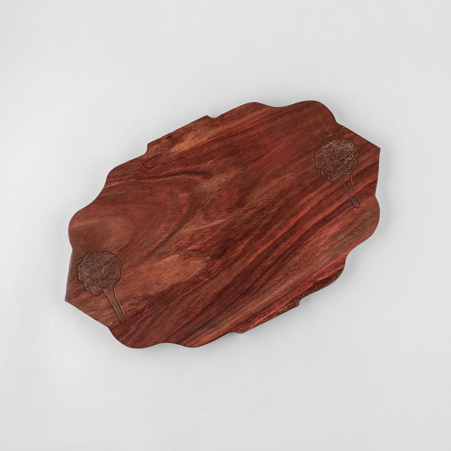 Wooden Brass Inlay Serving Platter