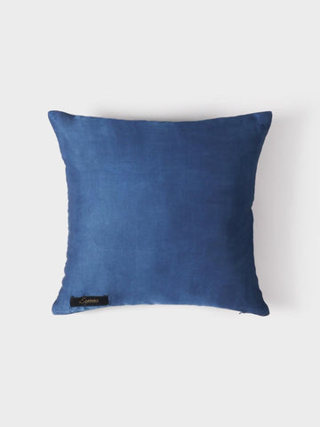 Modal Silk Ajrakh Cushion Cover Indigo & White - 12x12 - Eyaas