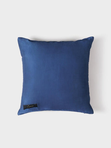 Ajrakh Cushion Cover Indigo, Madder & White, 12x12 - Eyaas