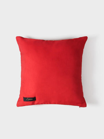 Ajrakh Silk Cushion Cover Red Indigo Border - 12x12 - Eyaas