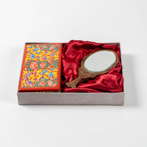 Papier Mache Gift Box with Scarf & Hand Mirror - Eyaas