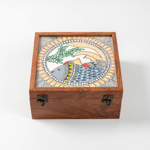 Wooden Gift Box: Runner, Mirror & Tea-Light Holders - Eyaas
