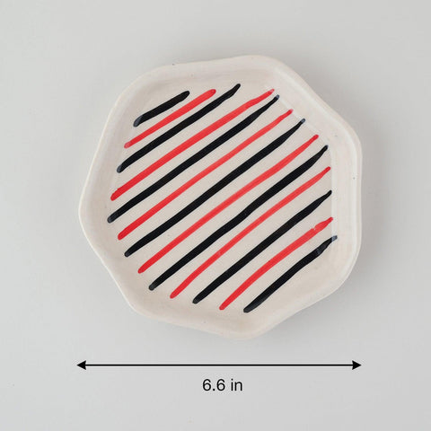 Hexagonal Ceramic Snack Plates Set of 2 - Eyaas