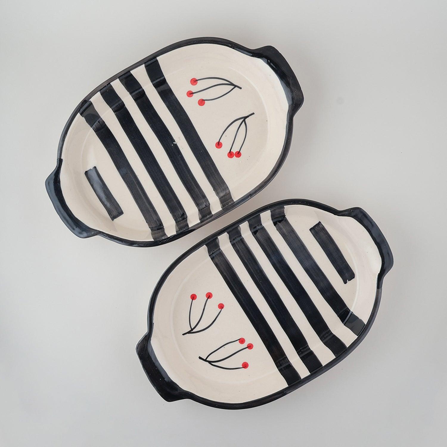 Ceramic Baking Dish (White & Black) - Eyaas