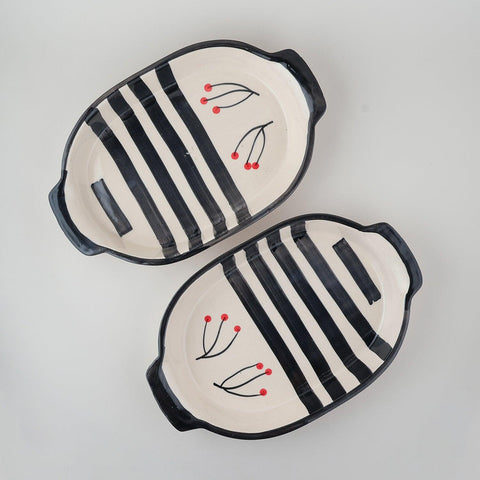 Ceramic Baking Dish (White & Black) - Eyaas
