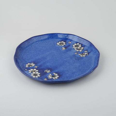 Daisy Ceramic Dinner Plates Set of 2 (Blue) - Eyaas