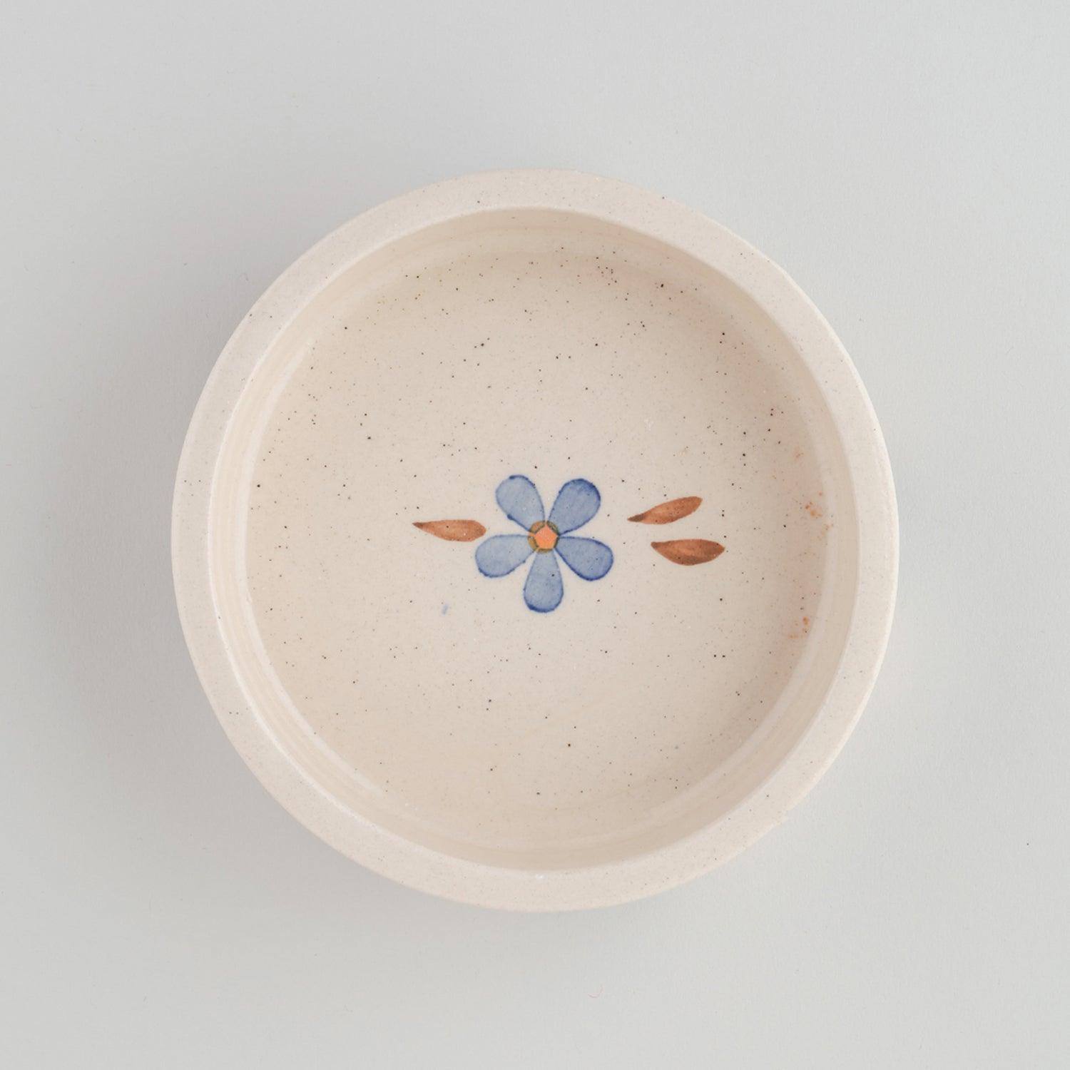 Floral Hand-Painted Ceramic Cereal Bowls Set of 2 (Off-White) - Eyaas