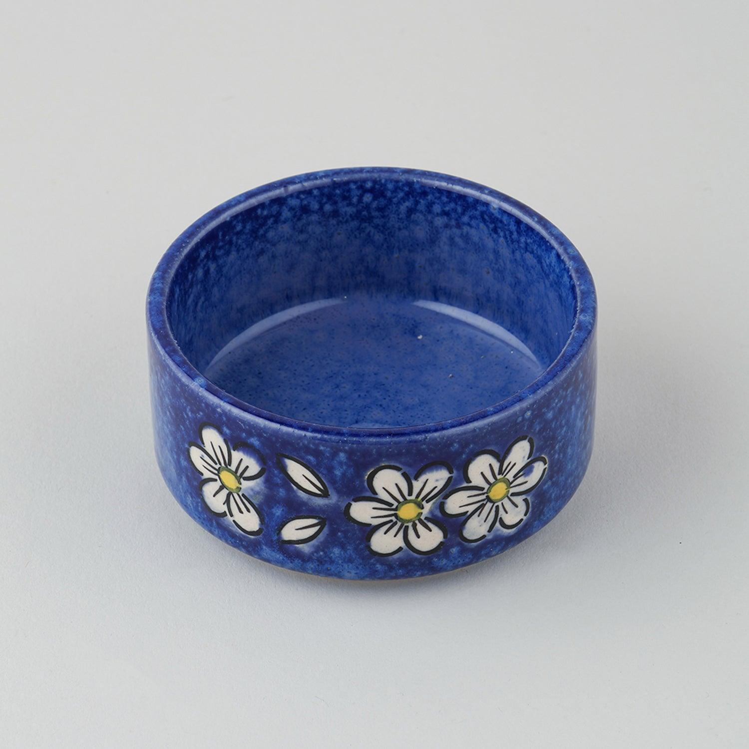 Hand-Painted Ceramic Small Bowls Set of 4 (Blue) - Eyaas