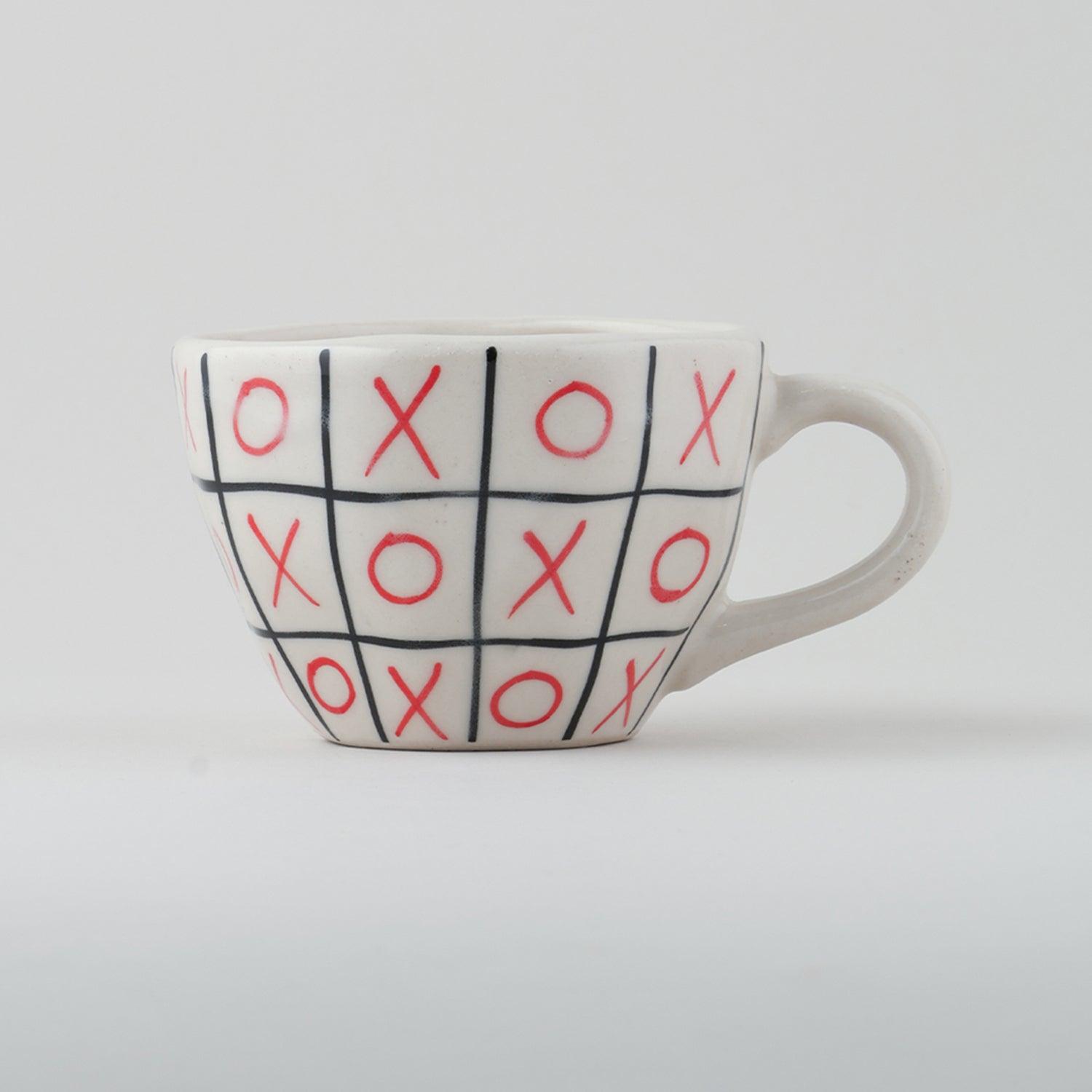 XOXO Ceramic Tea Cups - Set of 2 - Eyaas