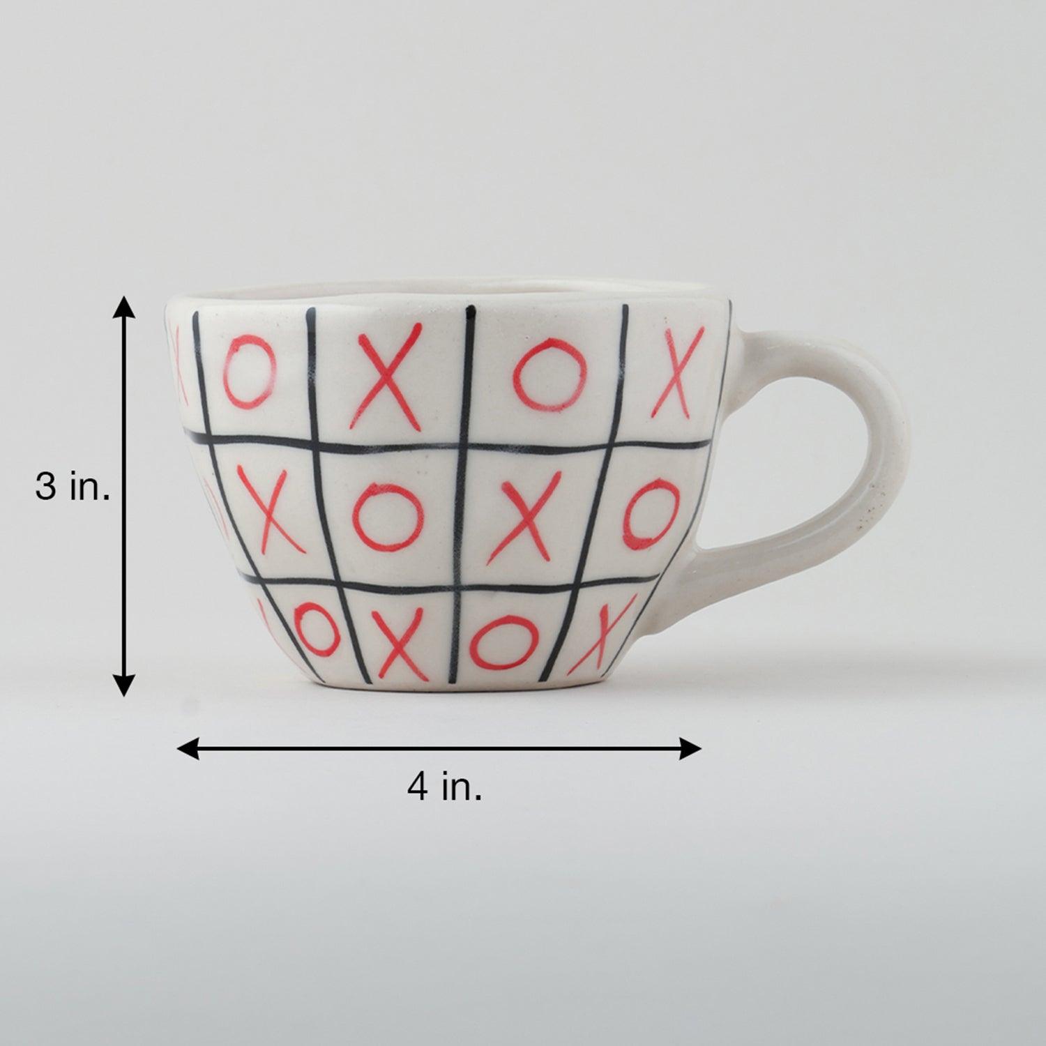XOXO Ceramic Tea Cups - Set of 2 - Eyaas