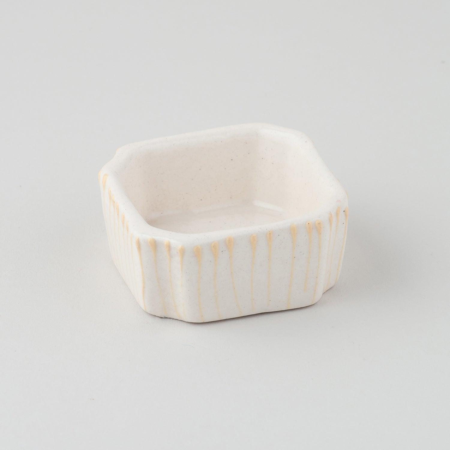 Square Ceramic Dip Bowls Set of 2 (White & Blue) - Eyaas