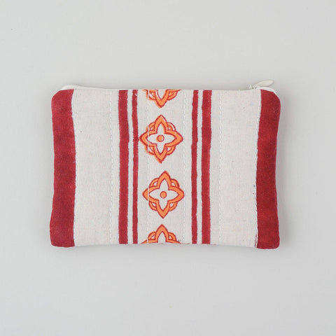 Orange Maroon Quilted Utility Pouches - Set of 2 - Eyaas