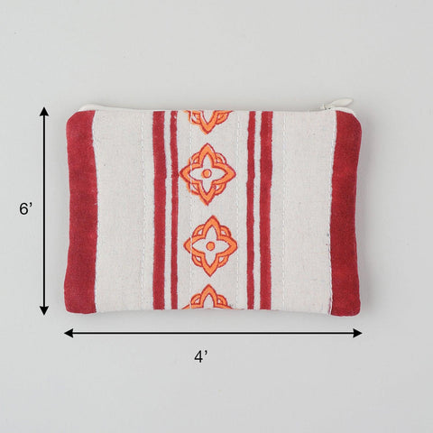 Orange Maroon Quilted Utility Pouches - Set of 2 - Eyaas