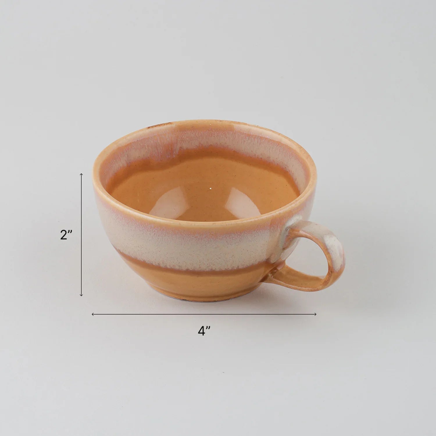 Ochre & Grey Ceramic Kettle with Cup Tea Set